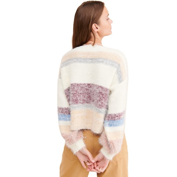 Lumiere Gentle Fawn Cozy Ivory Multicolor Striped Hilda Sweater Size Large - Picture 12 of 12